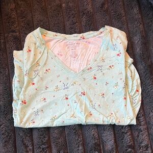 Paisley Sky Light Green Floral top - maternity